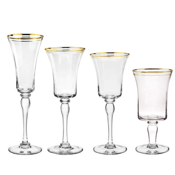 Gold Rimmed Glassware Collection