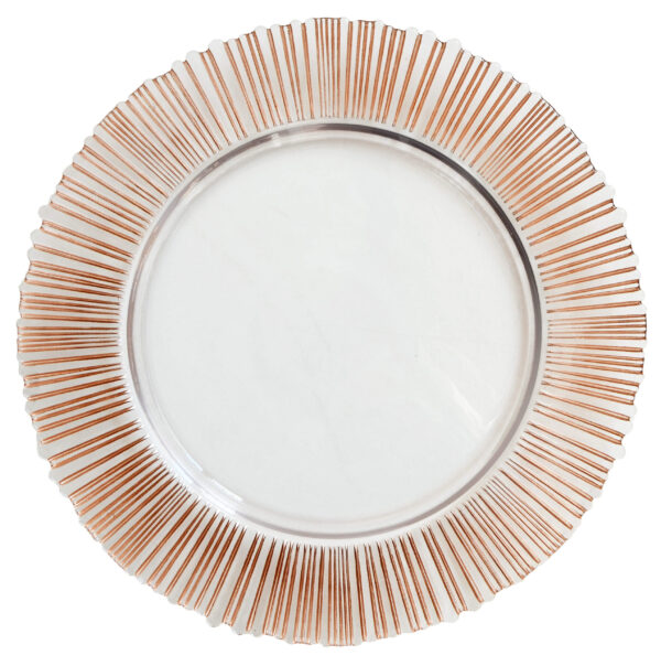 Rose-gold glass charger plate