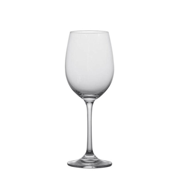 Clear white wine glass