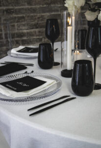 bella glassware black