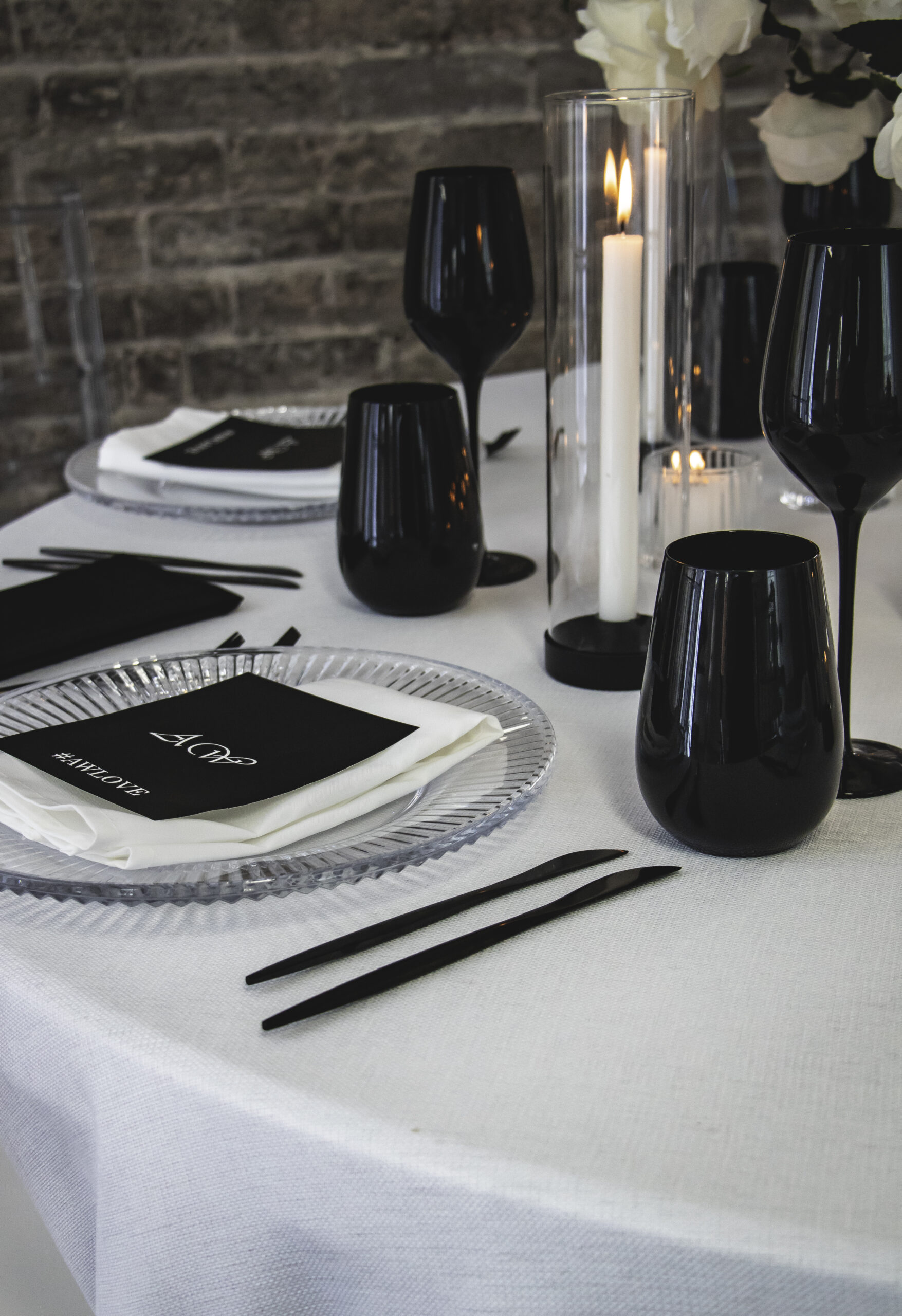 bella glassware black
