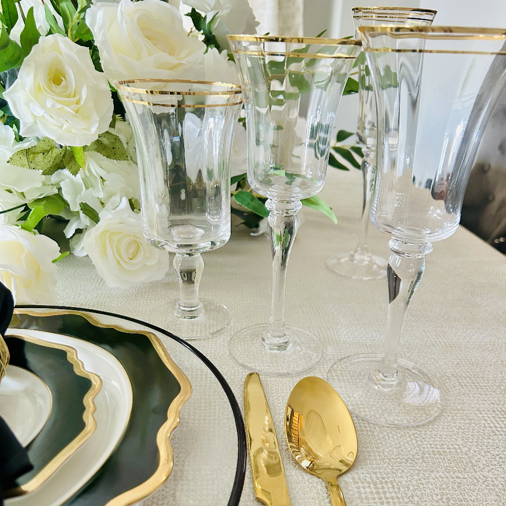 Diana Gold Rimmed Black Porcelain 8.4" Salad Plate - Image 3