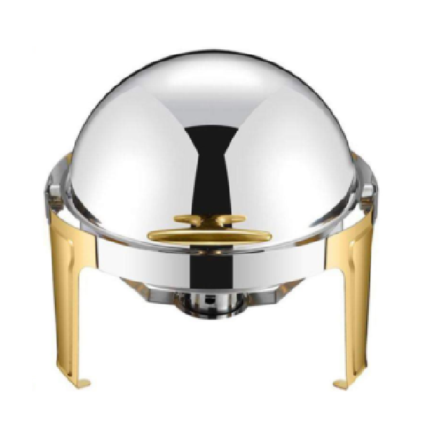 Round Roll Top Chafing Dish - Silver and Gold