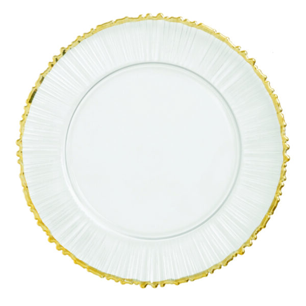Wavy rim gold charger plate