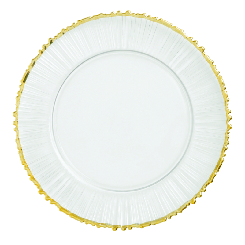 Wavy rim gold charger plate