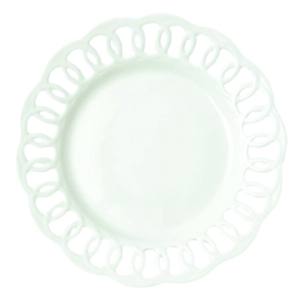 Ivory Filigree Charger Plate White