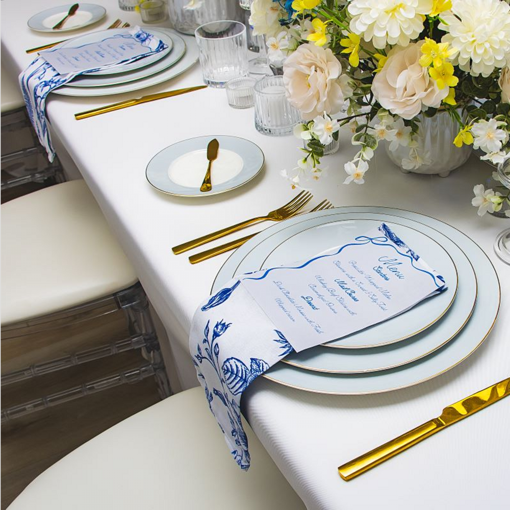 Azure Elegance 10.5" Dinner Plate-Bone China - Image 2