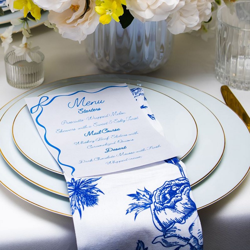 Azure Elegance 10.5" Dinner Plate-Bone China - Image 3