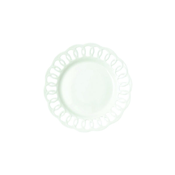 Ivory Filigree Bread Plate White