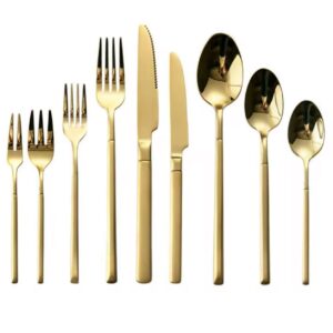 luxury slim golden cutlery set